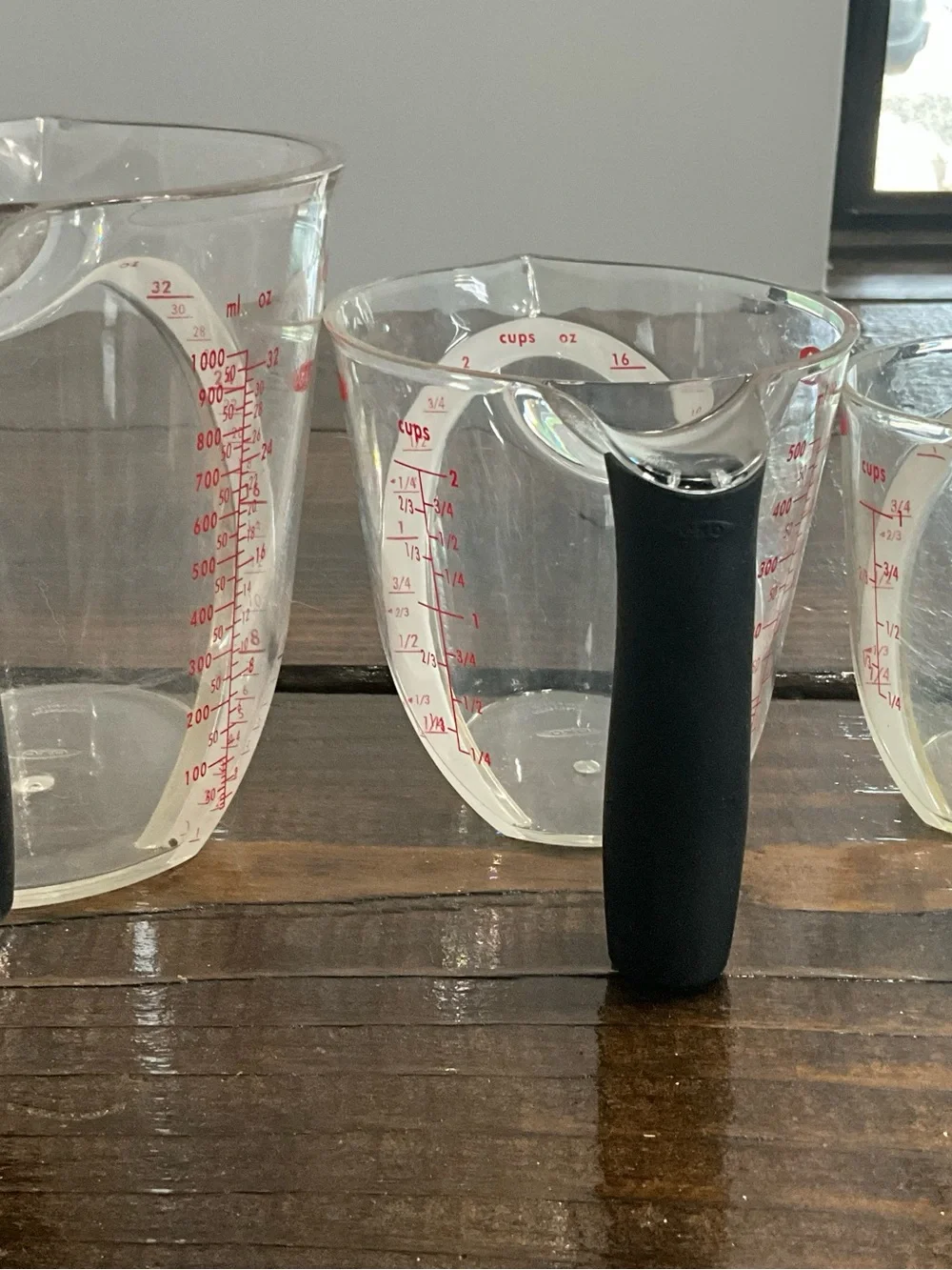 Oxo Good Grips Angled Handle Measuring Cups Set Black Handles 1,2, and 4 cups